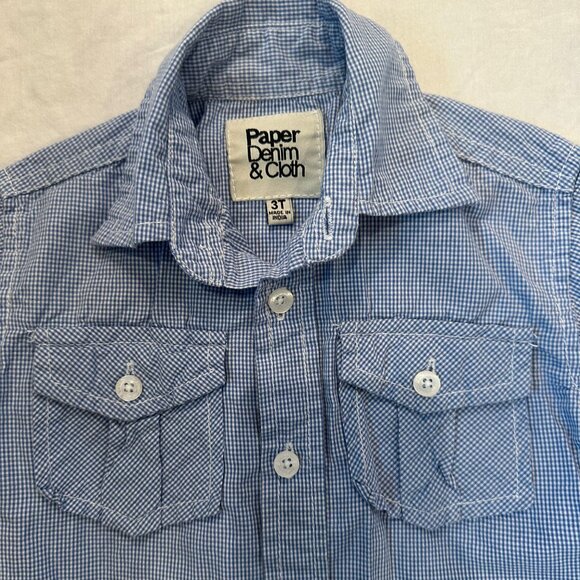 Paper Denim & Cloth Boys Gingham Button-Up Shirt – Size 3T - Picture 4 of 4